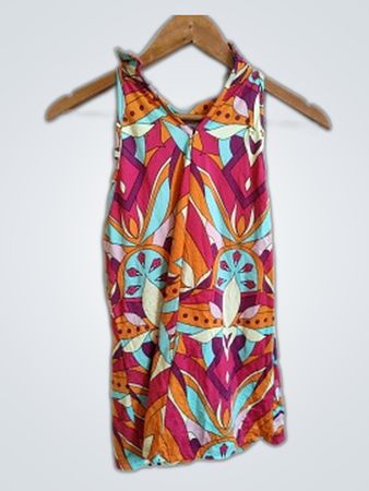 Unbranded Multicolor Geometric Halter Top