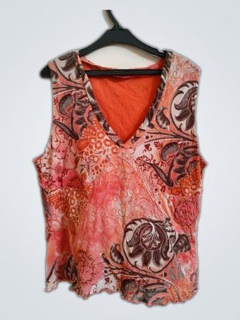 Taifun Floral V-Neck Sleeveless Top