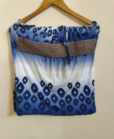 Unbranded Blue and White Polka Dot Halter Top