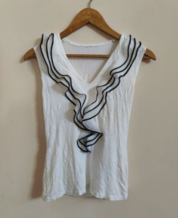 Unbranded White Ruffle Cami Top
