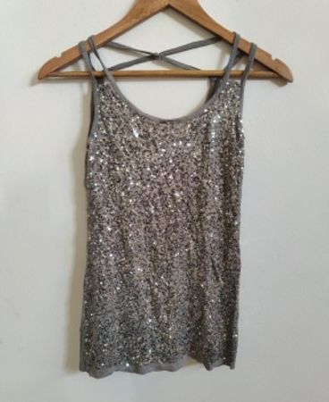 A. Christine Grey Sequined Tank Top