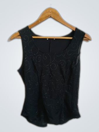 Unbranded Black Sequined Sleeveless Top