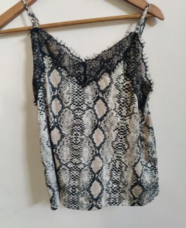 Snake Print Lace Cami Top