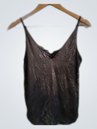 Metallic Lace-Trim Cami Top