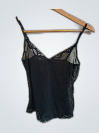 Unbranded Black Lace Mesh Cami Top