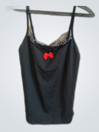Black Lace Trim Cami Top