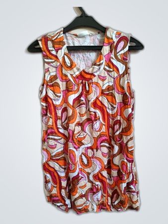 City Life Abstract Print Sleeveless Top