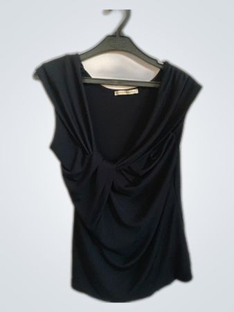 Zara Black Draped Sleeveless Top