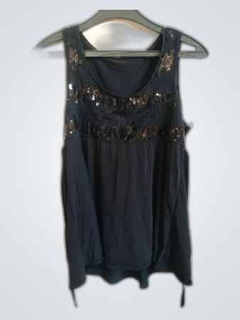 Topshop Black Sequined Cami Top