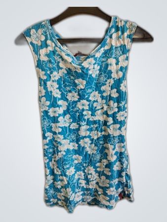 DKNY Blue Floral Sleeveless Top