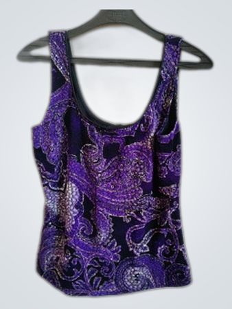 Alex Evenings Purple Paisley Cami Top