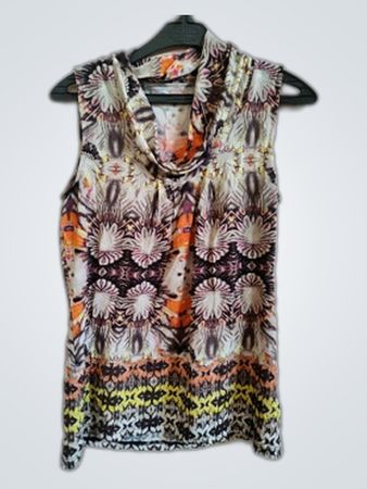 Taifun Abstract Floral Sleeveless Blouse