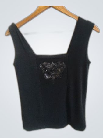 Unbranded Black Sleeveless Square Neck Top
