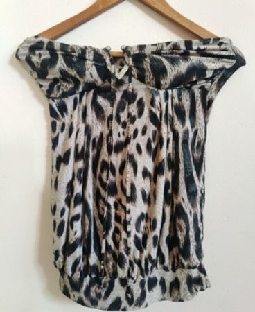 Leopard Print Strapless Top