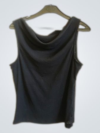 Black Cowl Neck Sleeveless Top