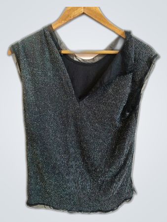 Sequined Sleeveless V-Neck Top