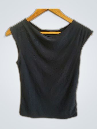 H&M Black Sleeveless Glitter Top