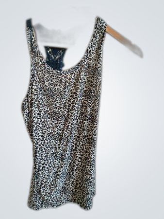 Leopard Print Lace Back Cami Top