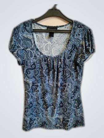 INC International Concepts Blue Paisley Blouse