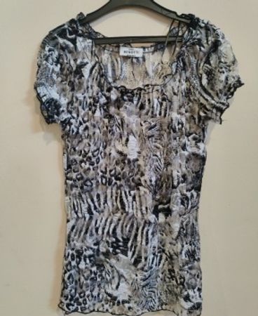 Gina Benotti Animal Print Sheer Blouse