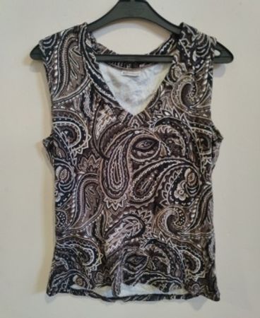 Street One Paisley Print Sleeveless V-Neck Top