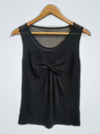 H&M Black Mesh Panel Sleeveless Top