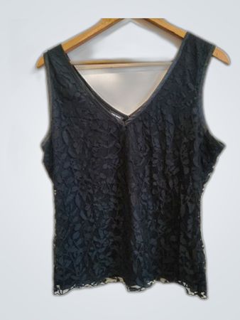 Gerry Weber Black Lace V-Neck Blouse