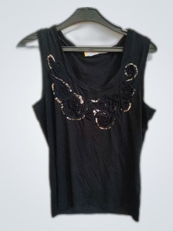 BIBA Black Embellished Tank Top