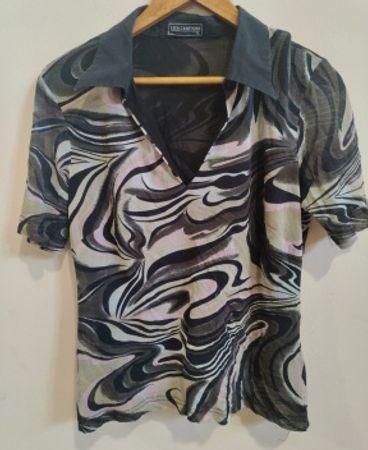 Lisa Campione Wavy Print Collar Shirt