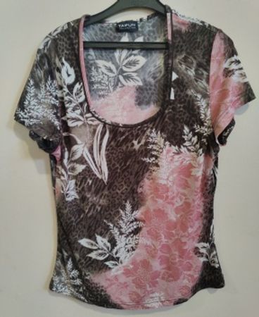 Taifun Sheer Floral Leopard Print Blouse