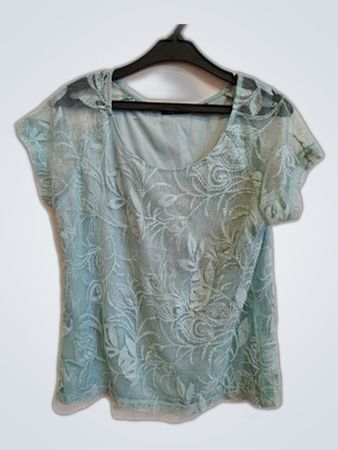 Beware Light Blue Lace Top