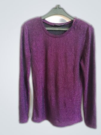 Soaked in Luxury Purple Glitter Crewneck Top