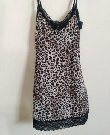Leopard Print Lace Slip Dress