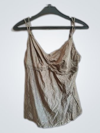 Benetton Gray Lace Trim Cami Top