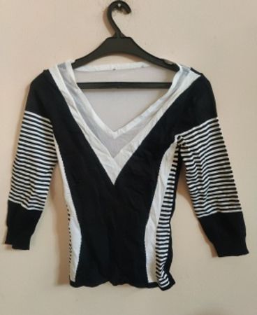 Black and White Striped Sweater