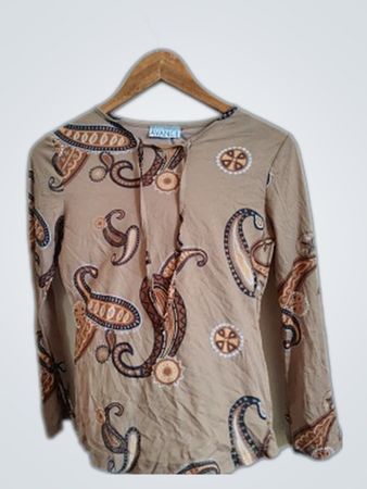 Long Sleeve Paisley Blouse