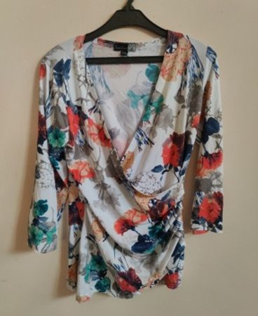 Smashed Lemon Floral Wrap Blouse