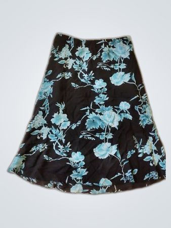 Black Floral Skirt