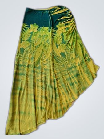 Green and Yellow Tie-Dye Skirt