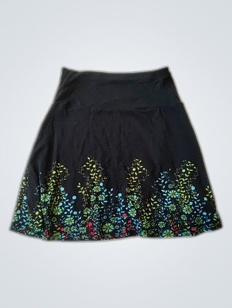 Black Floral Skirt
