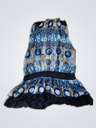 Blue Peacock Print Dress