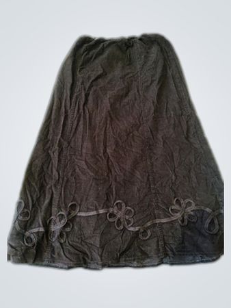 Marks & Spencer Brown Corduroy Embroidered Midi Skirt