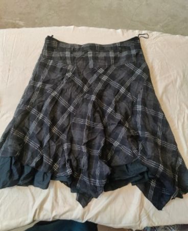 Grey Plaid Skirt