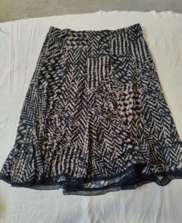 Blue and White Patterned Skirt