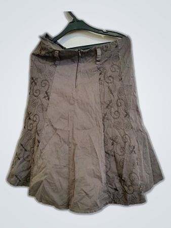 Brown Skirt with Embroidery
