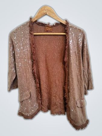 Brown Sequin Cardigan