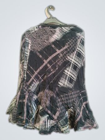 Gray and Black Plaid Blouse