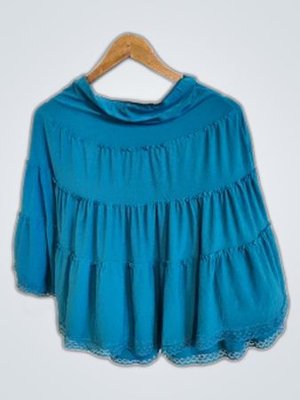Blue Ruffled Blouse