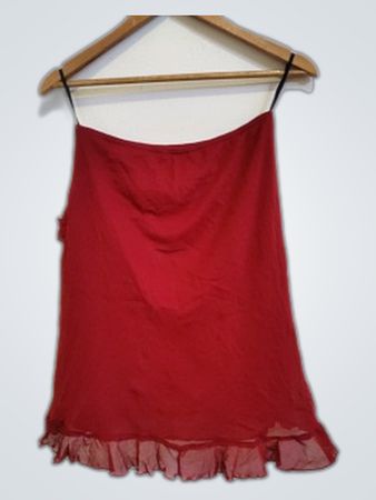 Foreigner Red Ruffled Top
