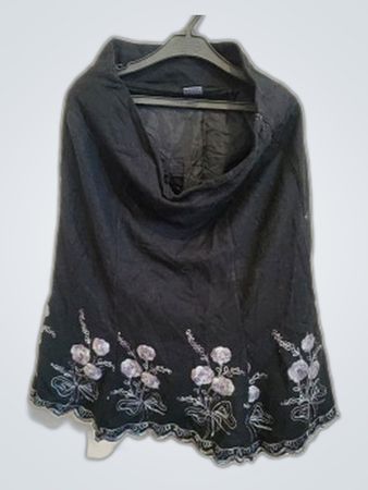Black Floral Cape